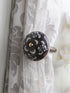 DARK BROWN FLOWER DESIGN CURTAIN TIE BACKS HOOK - (SET OF TWO PIECES)